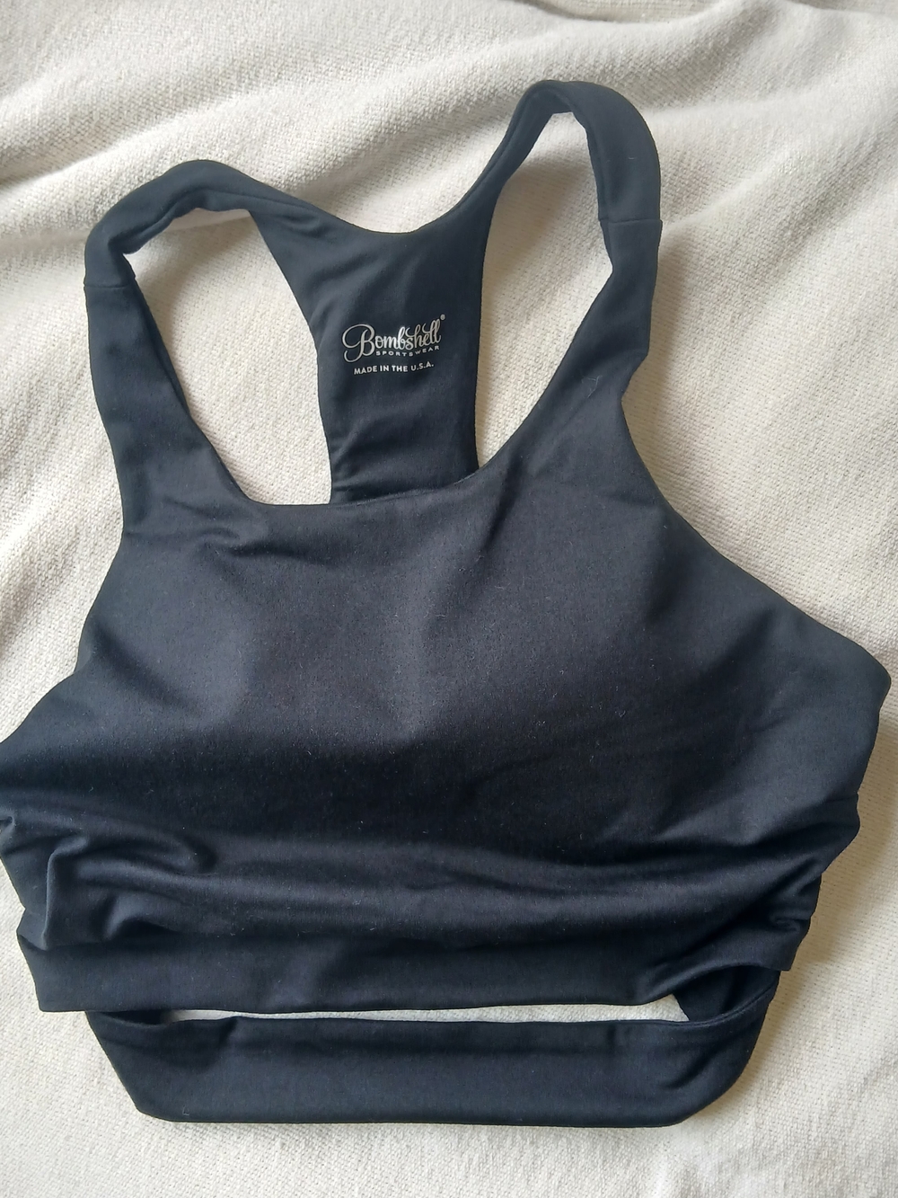 Bombshell Sportswear Black Racerback Sports Bra